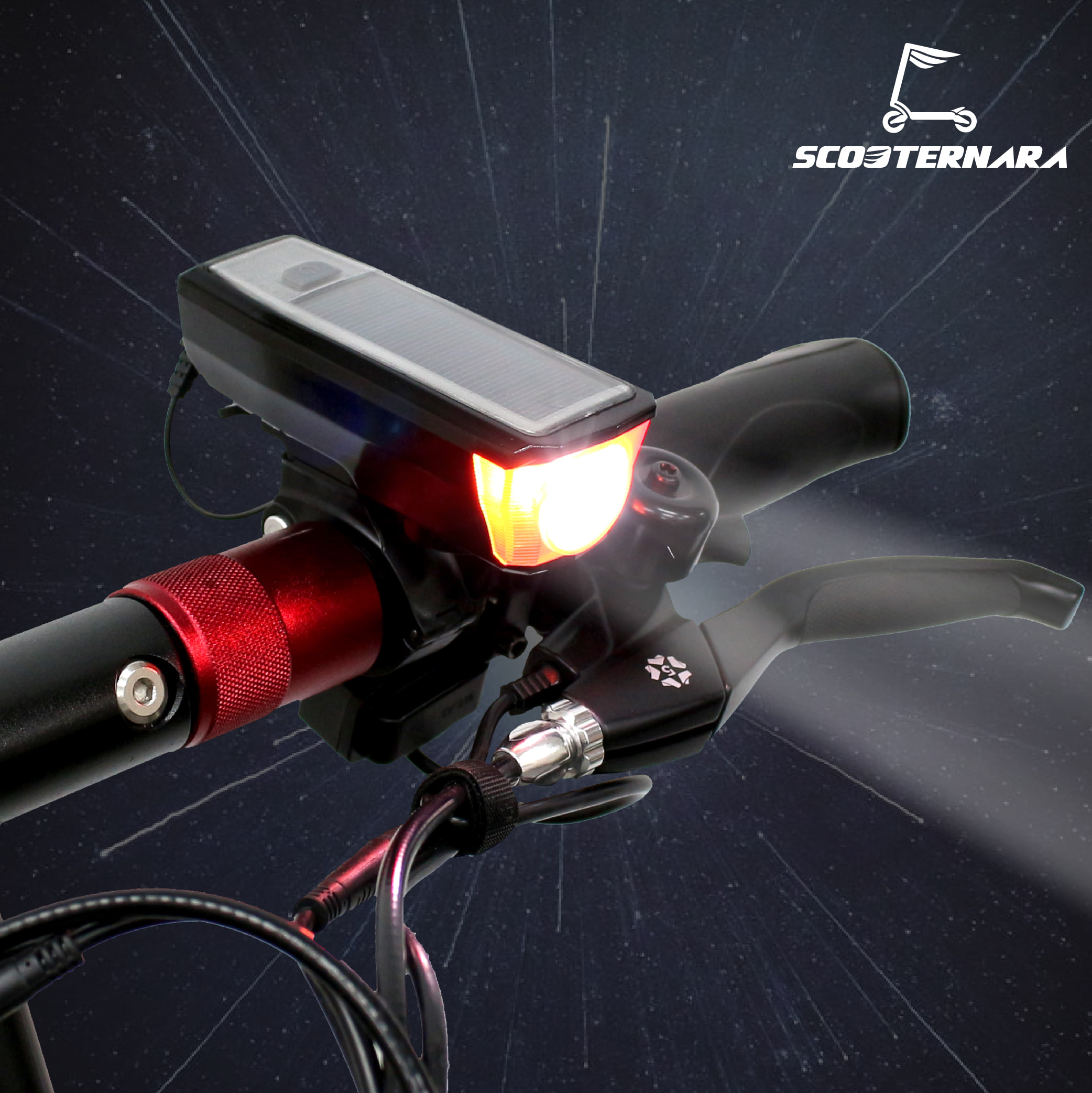 태양열 폰충전 헤드라이트+클락션 전동킥보드 스쿠터 자전거